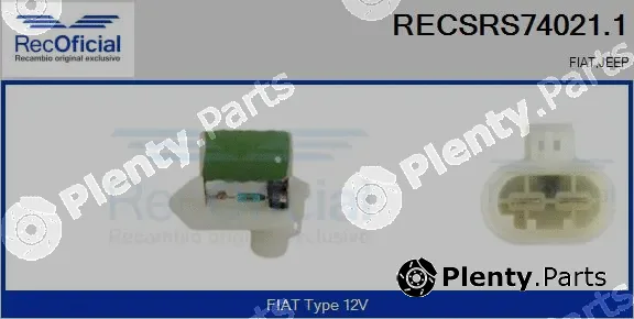 Recoficial RECSRS74021.1 — Series resistor, electric motor (radiator fan)
