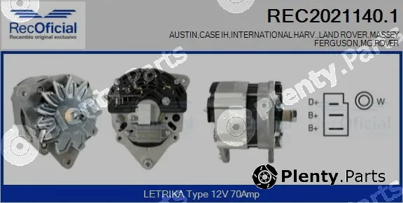 Recoficial REC2021140.1 — Alternator