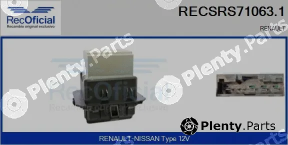 Recoficial RECSRS71063.1 — Resistor, interior blower
