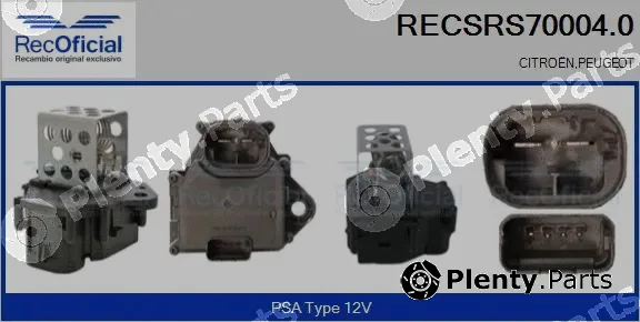 Recoficial RECSRS70004.0 — Series resistor, electric motor (radiator fan)