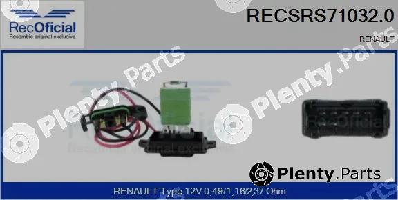 Recoficial RECSRS71032.0 — Resistor, interior blower