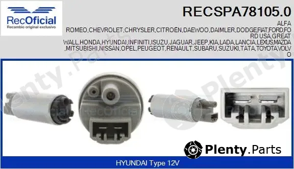 Recoficial RECSPA78105.0 — Fuel Pump