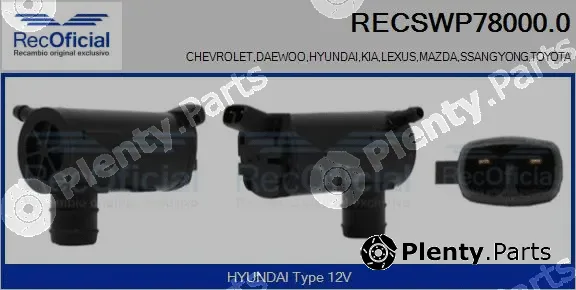 Recoficial RECSWP78000.0 — Washer Fluid Pump, window cleaning