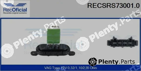 Recoficial RECSRS73001.0 — Resistor, interior blower