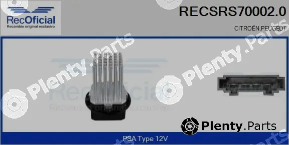 Recoficial RECSRS70002.0 — Resistor, interior blower