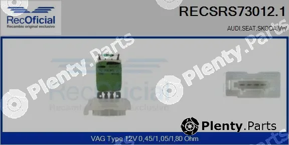 Recoficial RECSRS73012.1 — Resistor, interior blower