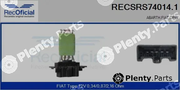 Recoficial RECSRS74014.1 — Resistor, interior blower