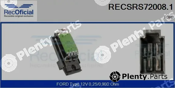 Recoficial RECSRS72008.1 — Resistor, interior blower