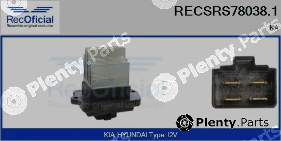 Recoficial RECSRS78038.1 — Resistor, interior blower