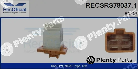 Recoficial RECSRS78037.1 — Resistor, interior blower