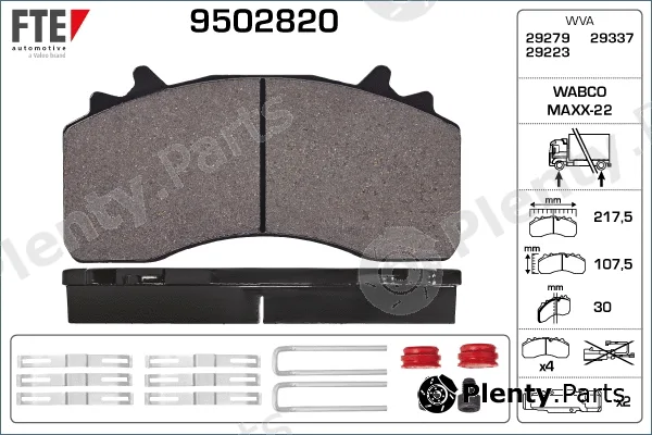 FTE 9502820 — Brake Pad Set, disc brake