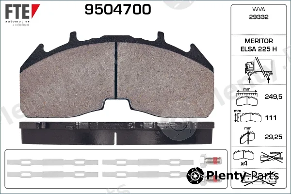 FTE 9504700 — Brake Pad Set, disc brake