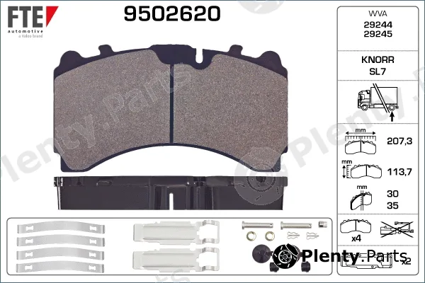 FTE 9502620 — Brake Pad Set, disc brake