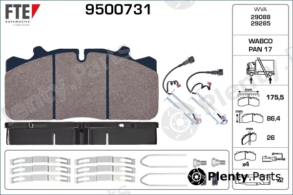FTE 9500731 — Brake Pad Set, disc brake