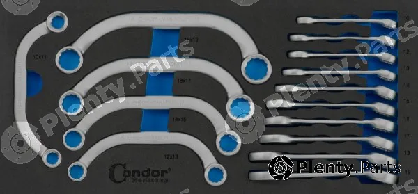 Condor werkzeug 7315 — Double Ring Spanner Set Combination and C-type Spanners in Foam