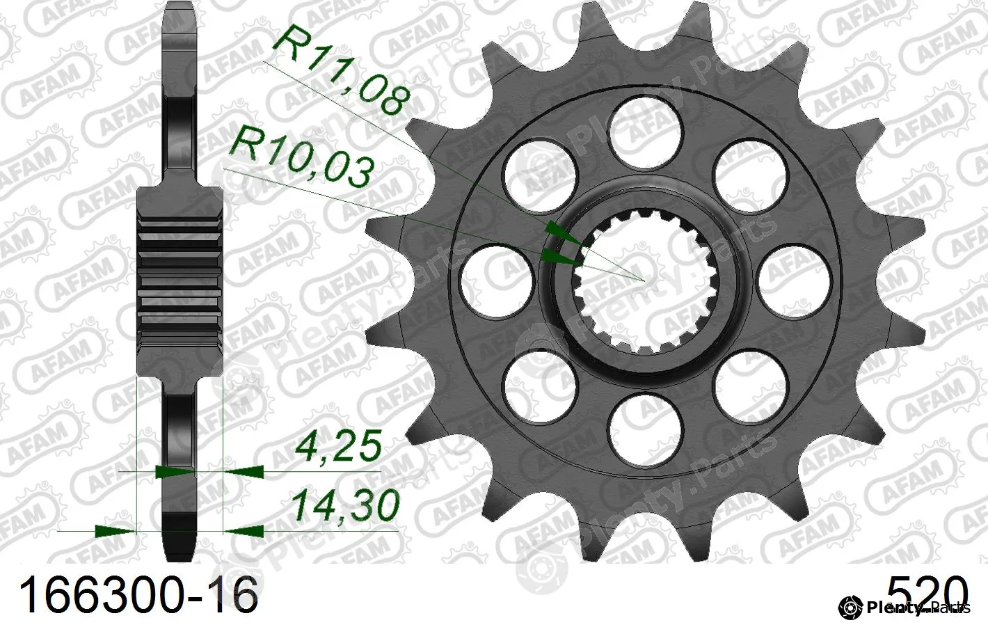 Afam 166300-16 — Chain Sprocket