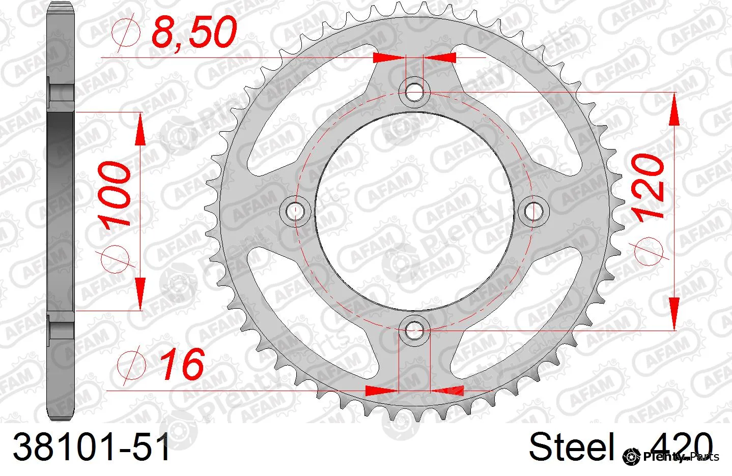 Afam 38101-51 — Chain Sprocket
