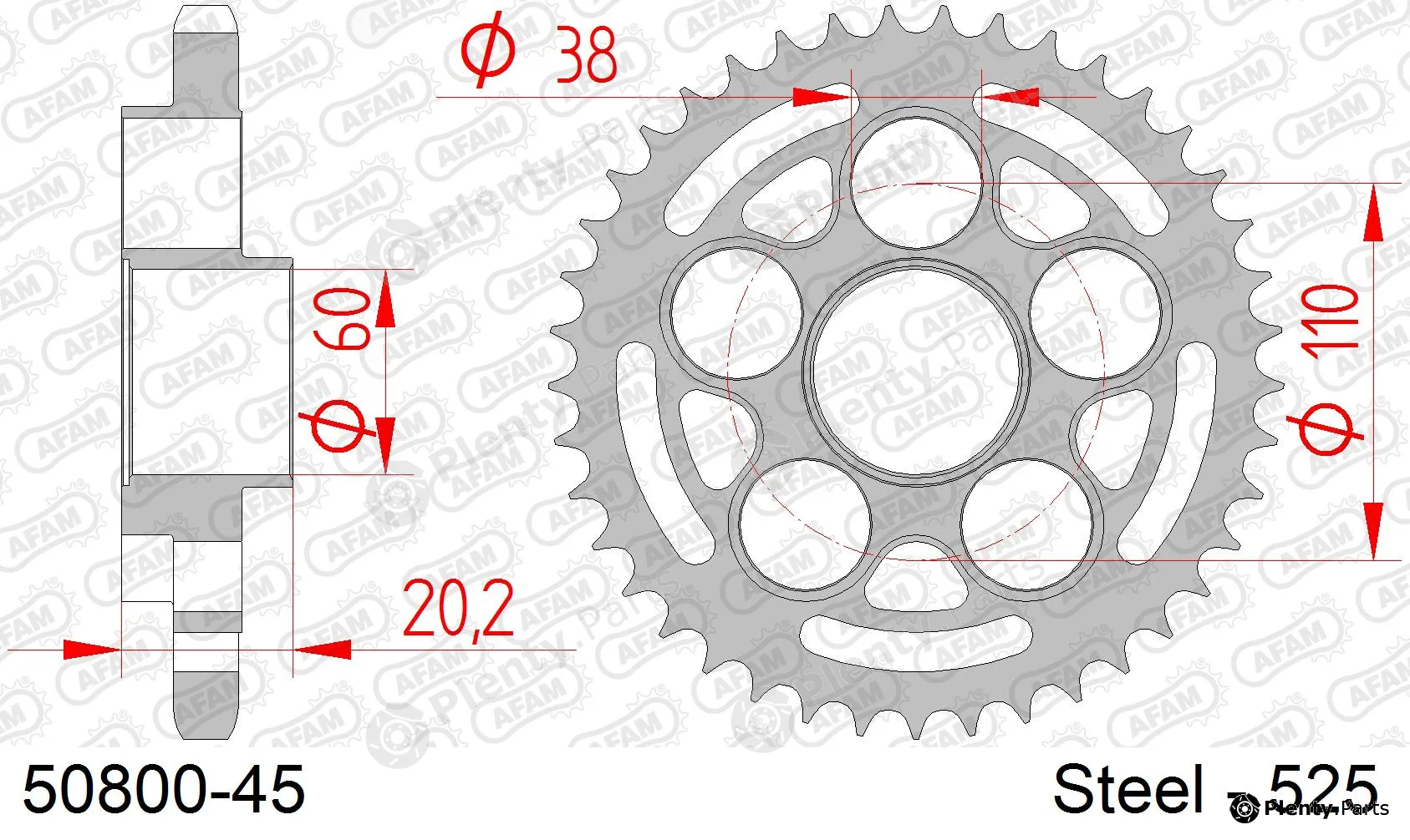 Afam 50800-45 — Chain Sprocket