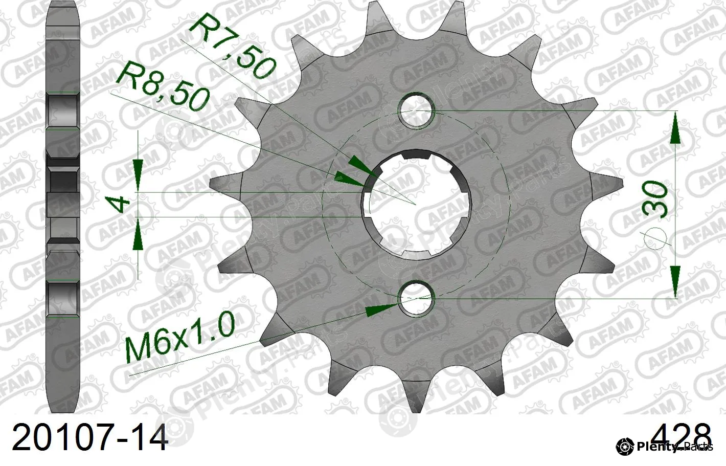 Afam 20107-14 — Chain Sprocket