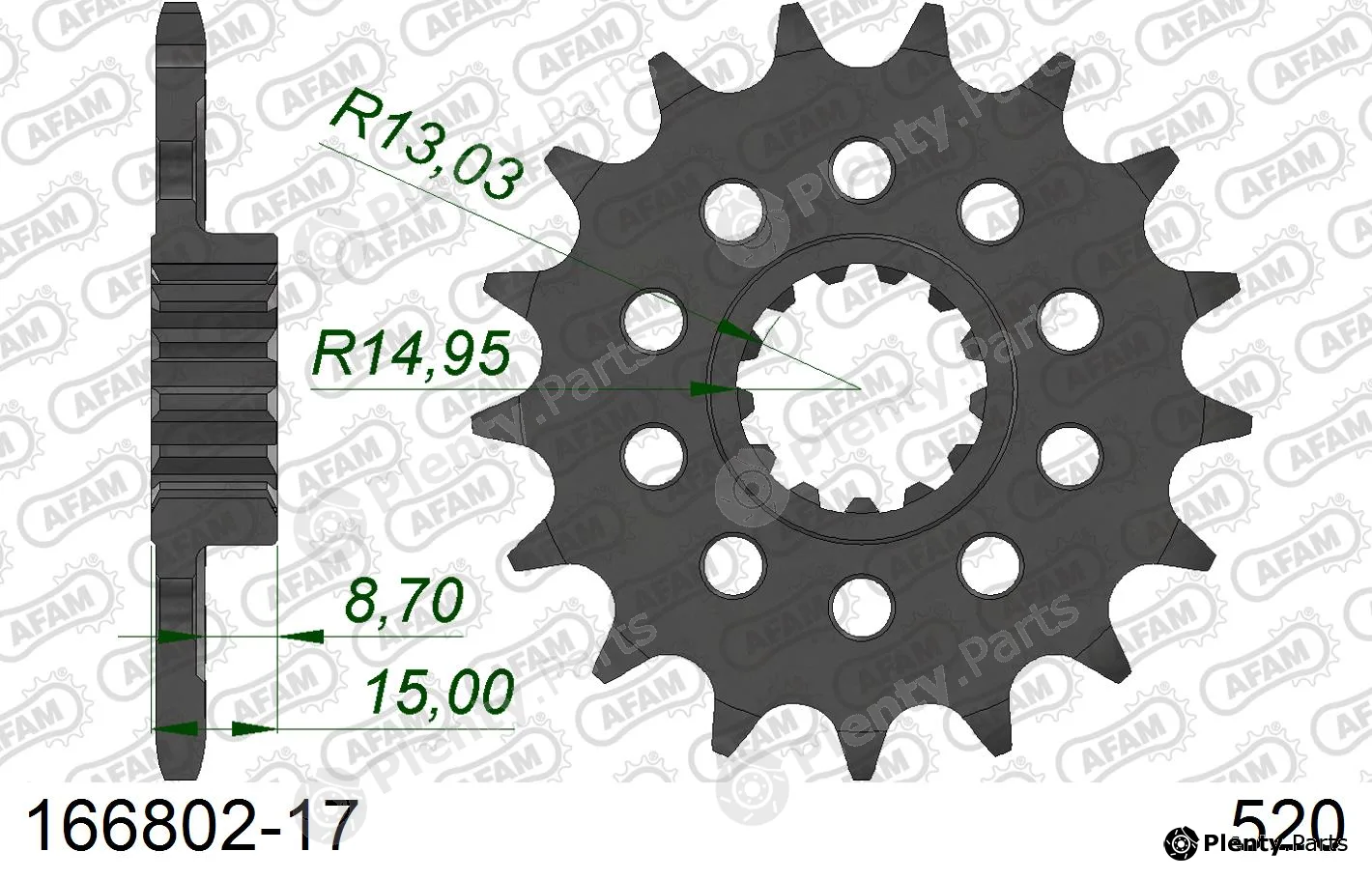 Afam 166802-17 — Chain Sprocket