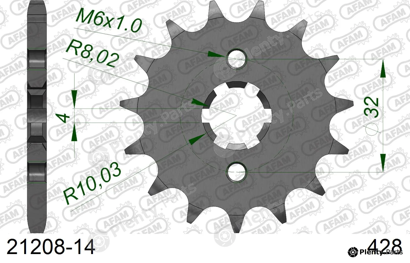 Afam 21208-14 — Chain Sprocket