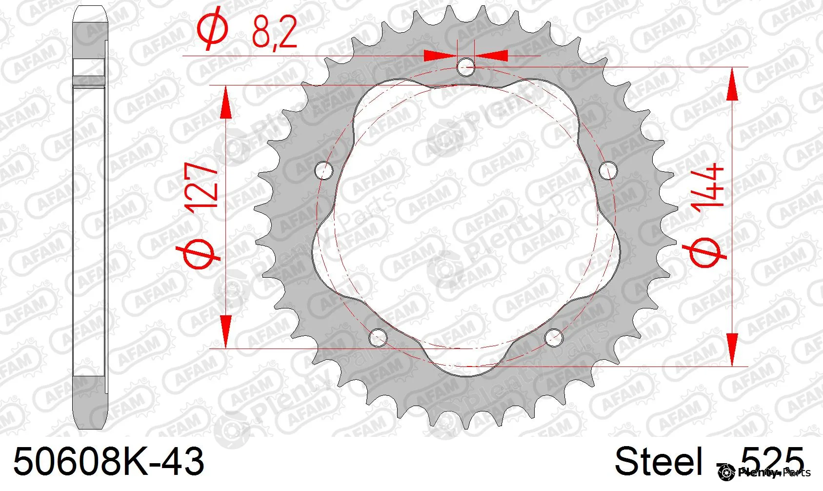Afam 50608K-43 — Chain Sprocket