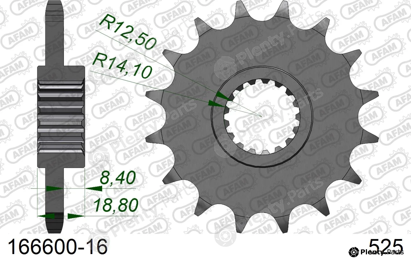 Afam 166600-16 — Chain Sprocket
