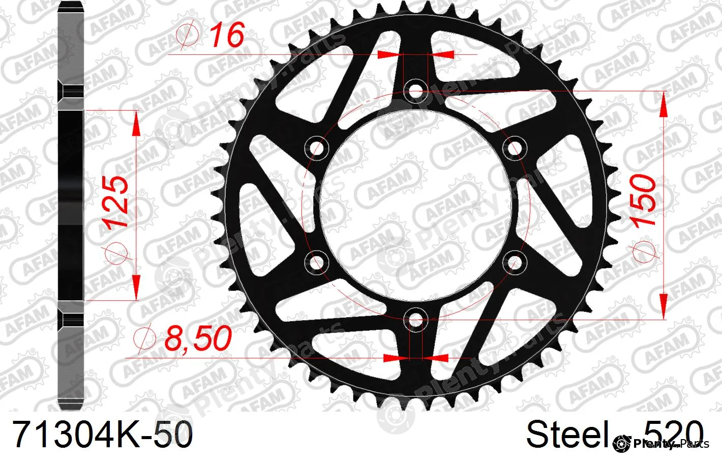 Afam 71304K-50 — Chain Sprocket