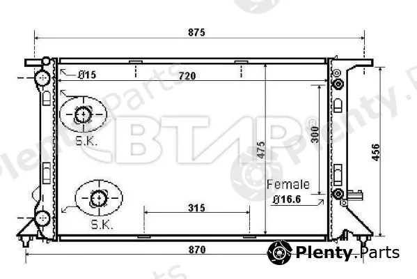 Btap BVE908-068 — Water Tank, radiator