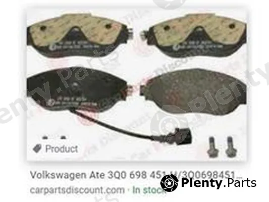 ZPY 3Q0698451H — Brake Pad Set, disc brake
