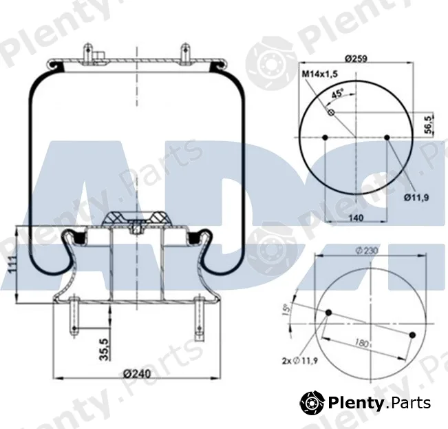 ADR 51392900 — Bellow, air suspension