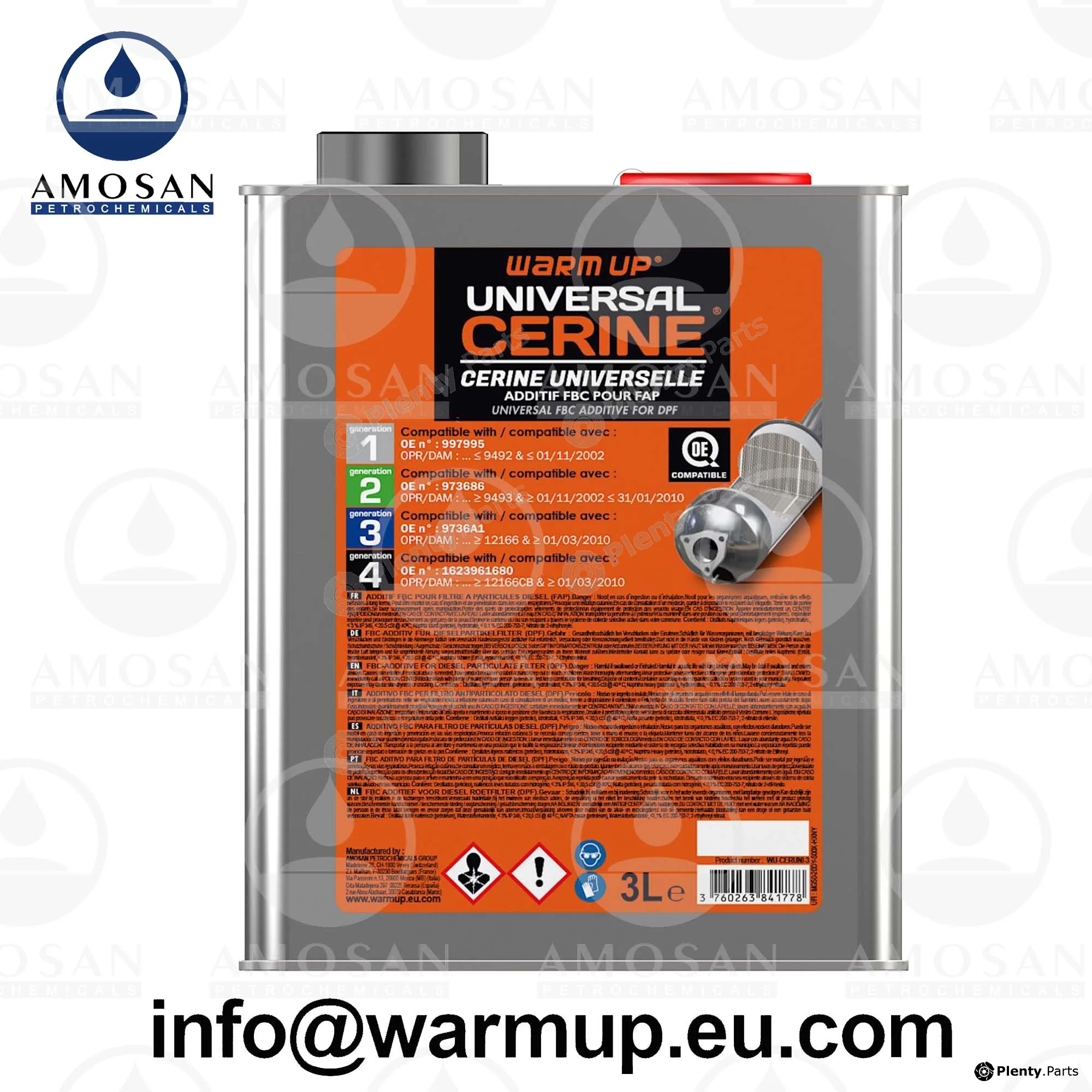 Warm Up WU-CERUNI-3 — Additive, soot/particulate filter regeneration FAP Additive can.