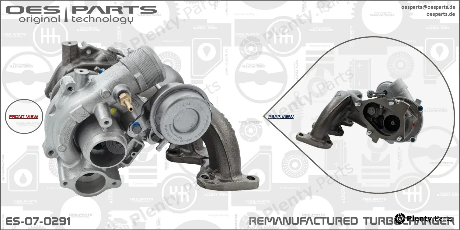 Oes Parts ES-07-0291 — Charger, charging (supercharged/turbocharged) Product line OES-PARTS
