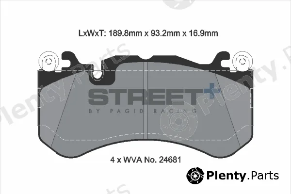 PAGID Racing T8086SP2001 — Brake Pad Set, disc brake STREET+