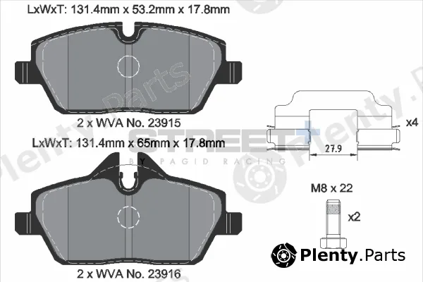 PAGID Racing T8050SP2001 — Brake Pad Set, disc brake STREET+