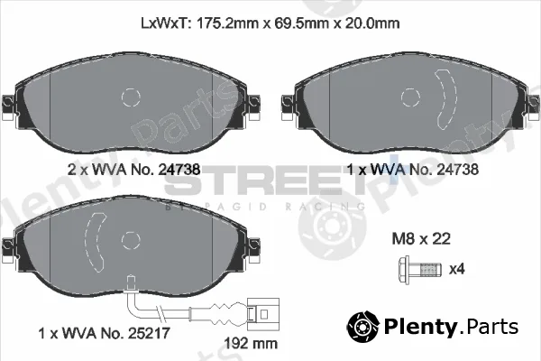 PAGID Racing T8192SP2001 — Brake Pad Set, disc brake STREET+