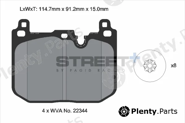 PAGID Racing T8162SP2001 — Brake Pad Set, disc brake STREET+