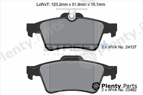 PAGID Racing T8057SP2001 — Brake Pad Set, disc brake STREET+