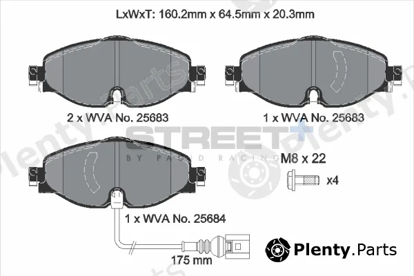 PAGID Racing T8122SP2001 — Brake Pad Set, disc brake STREET+