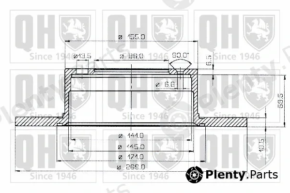 Quinton Hazell BDC1044 — Brake Disc