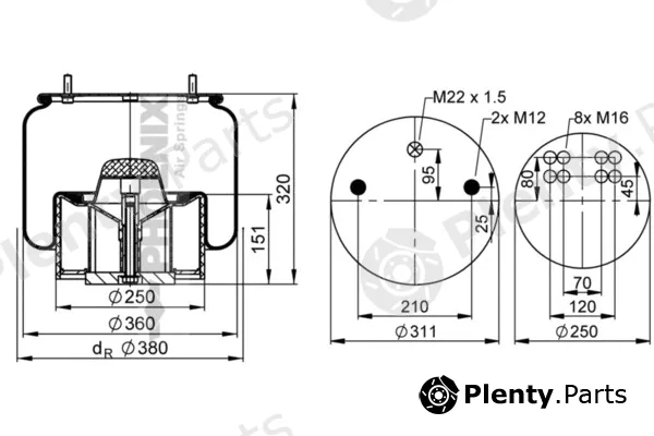 Phoenix 1DK32K-2 — Bellow, air suspension Quality Range