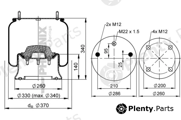Phoenix 1D28A-10 — Bellow, air suspension Quality Range