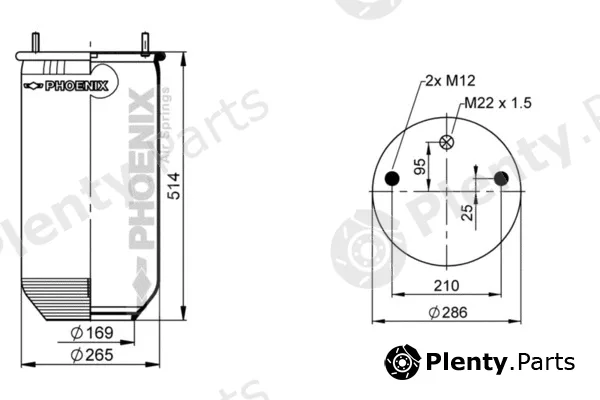 Phoenix 1D28B-10NP — Bellow, air suspension Quality Range