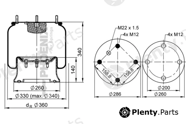 Phoenix 1D28A-2 — Bellow, air suspension Quality Range