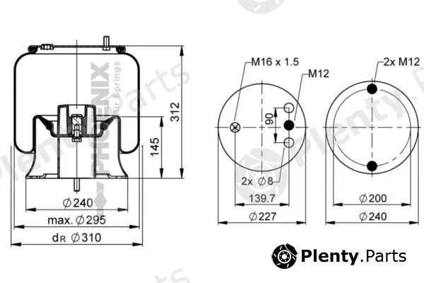 Phoenix 1D23G-1 — Bellow, air suspension Quality Range