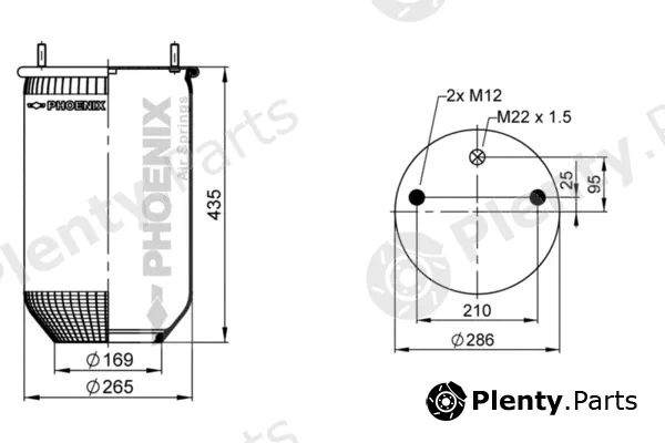 Phoenix 1D28A-10NP — Bellow, air suspension Quality Range