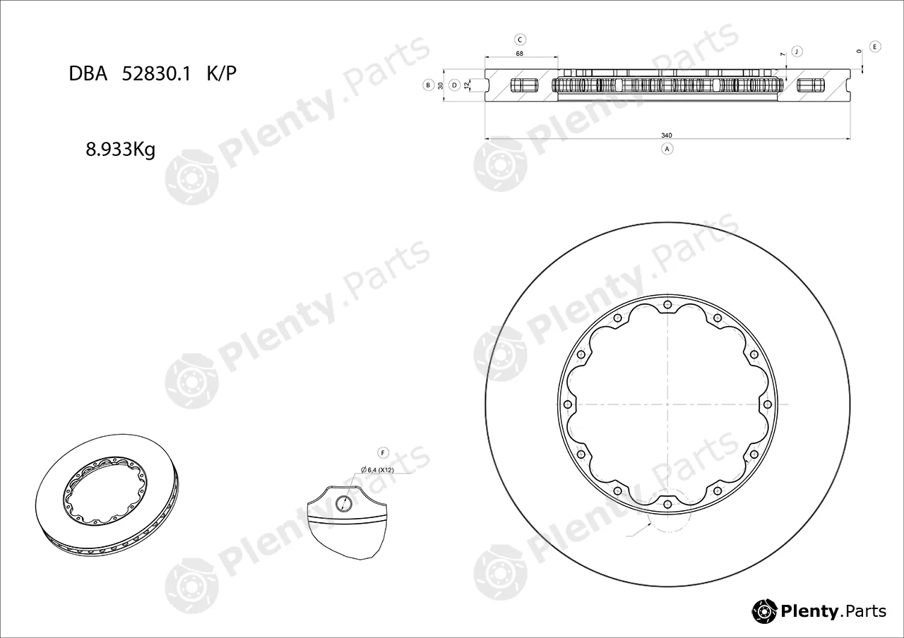 DBA Australia DBA52830.1W — High Performance Brake Disc