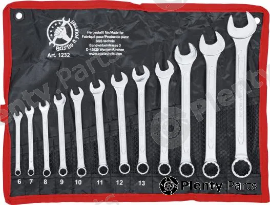 BGS 1232 — Spanner Set, ring/open ended BGS Do it yourself