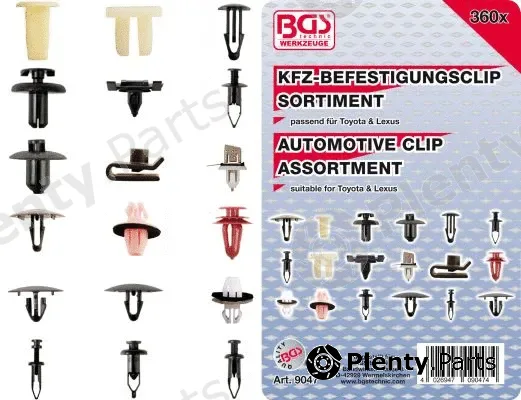 BGS 9047 — Retaining Clip Set, body