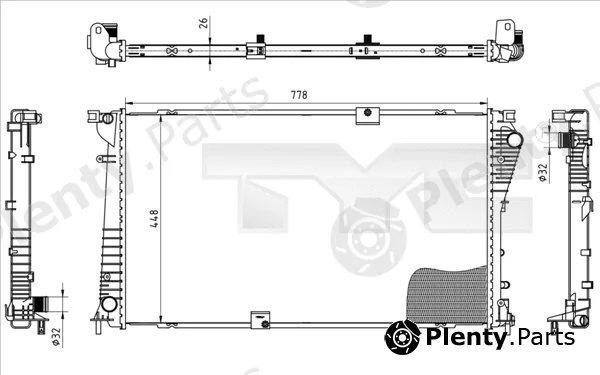 TYC 725-0045 — Radiator, engine cooling